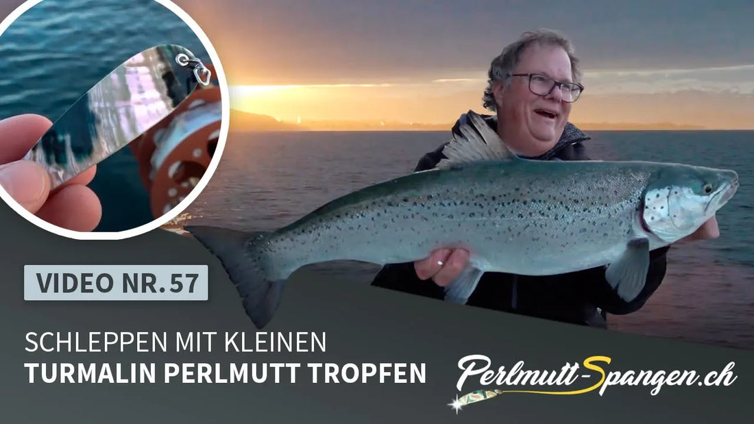 Schleppen mit kleinen Turmalin Perlmutt Tropfen