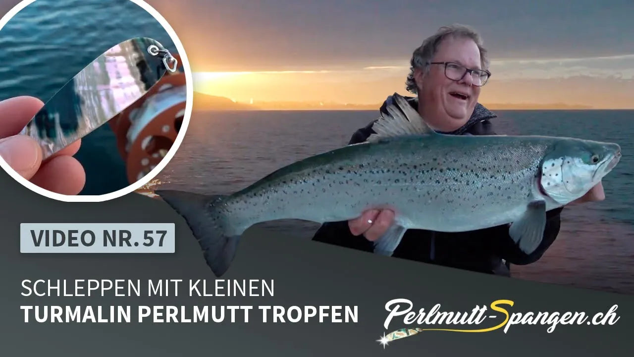 Schleppen mit kleinen Turmalin Perlmutt Tropfen