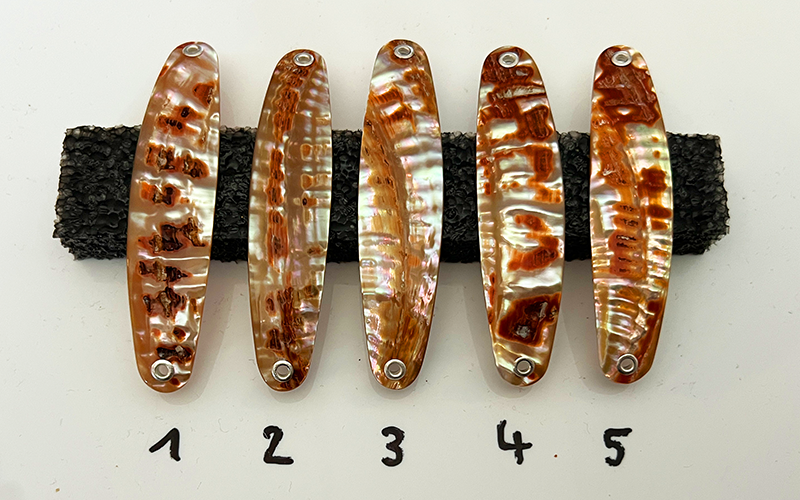 Unikat Goldfisch Perlmutt-Spange 8cm