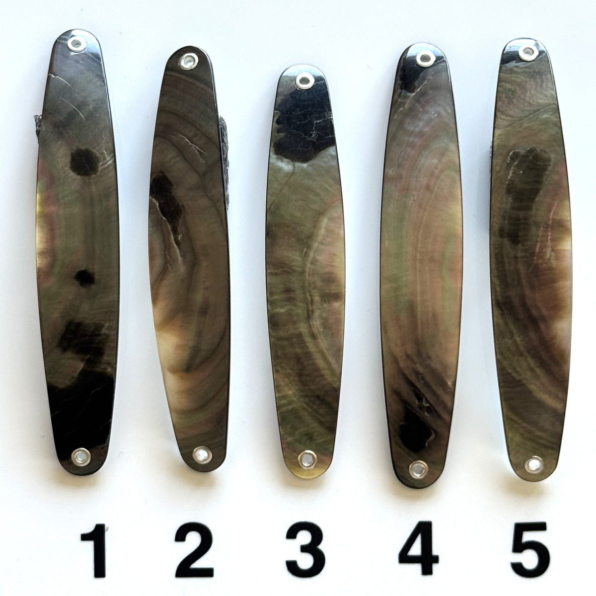 Unikat Onix Perlmutt-Spange 10cm