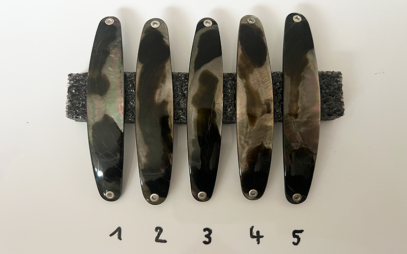 Unikat Onix Premium Perlmutt-Spange 10cm