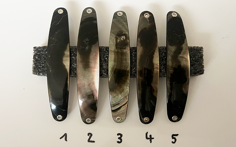 Onix Premium Perlmutt-Spange 10cm