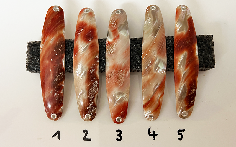 Rubin Premium Perlmutt-Spange 9cm