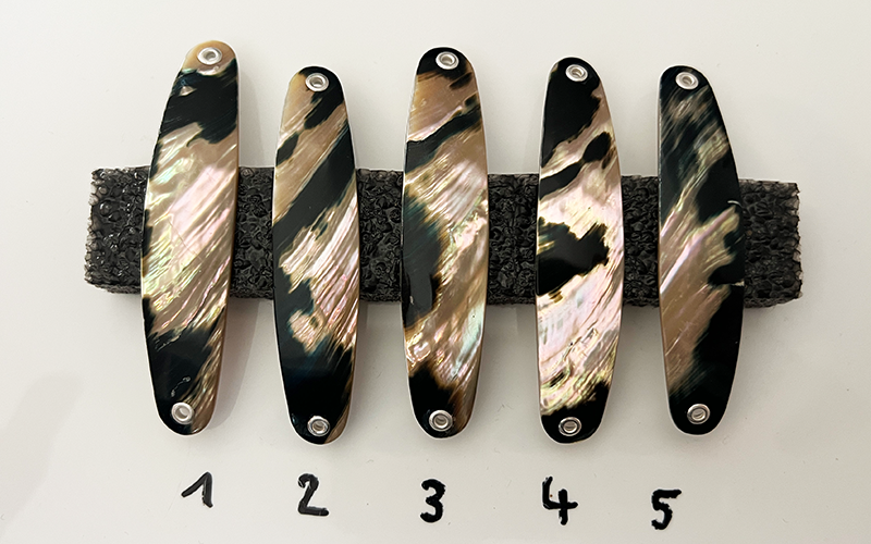 Turmalin Premium Perlmutt-Spange 8cm