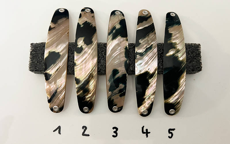 Turmalin Premium Perlmutt-Spange 9cm