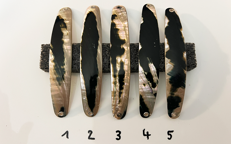 Turmalin Perlmutt-Spange 11cm
