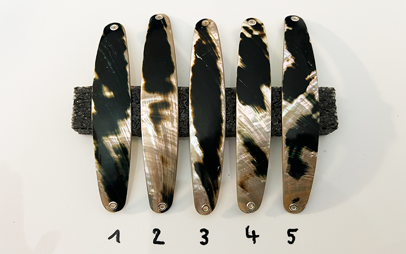 Turmalin Perlmutt-Spange 11cm