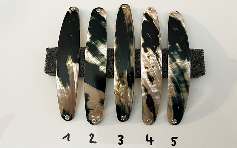Turmalin Perlmutt-Spange 11cm
