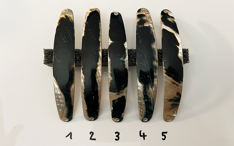 Turmalin Premium Perlmutt-Spange 12cm