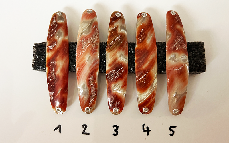 Rubin Premium Perlmutt-Spange 9cm