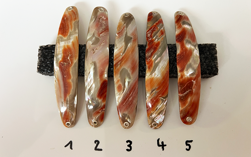 Rubin Premium Perlmutt-Spange 10cm