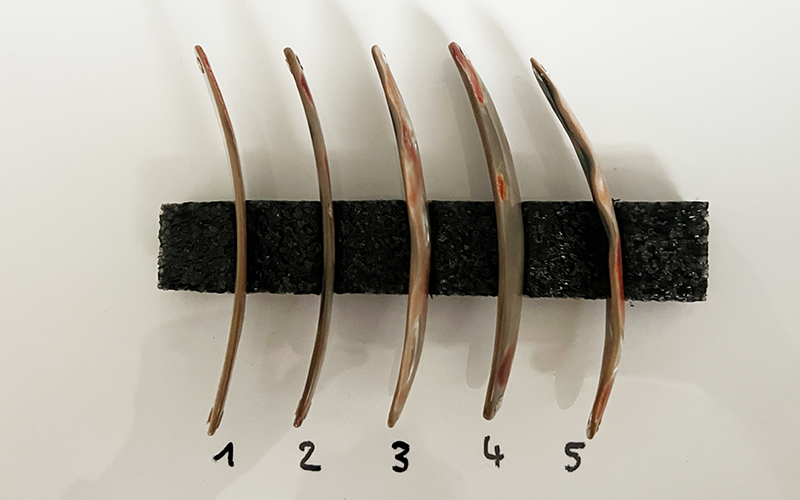 Rubin Unikat Perlmutt-Spange 10cm