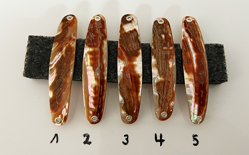 Jaspis Premium Perlmutt-Spange 8cm