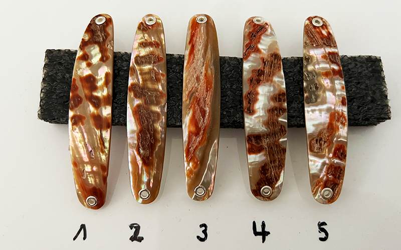 Jaspis Premium Perlmutt-Spange 8cm