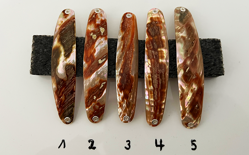 Jaspis Premium Perlmutt-Spange 9cm