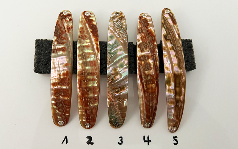 Jaspis Premium Perlmutt-Spange 11cm