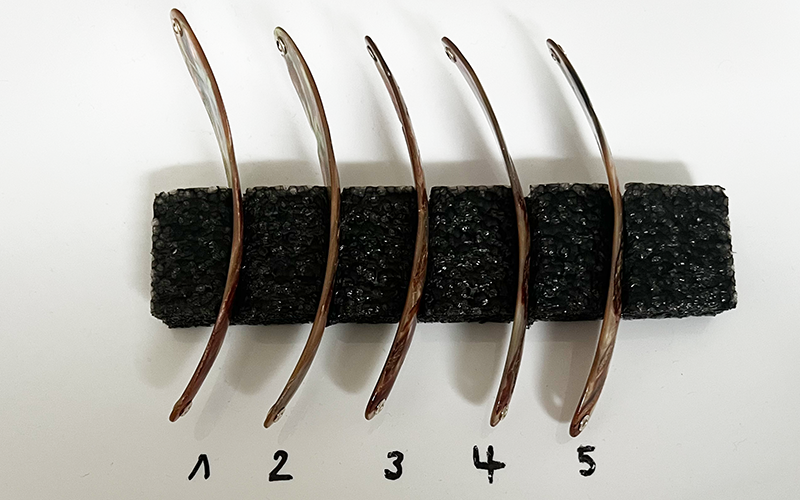 Jaspis Premium Perlmutt-Spange 10cm