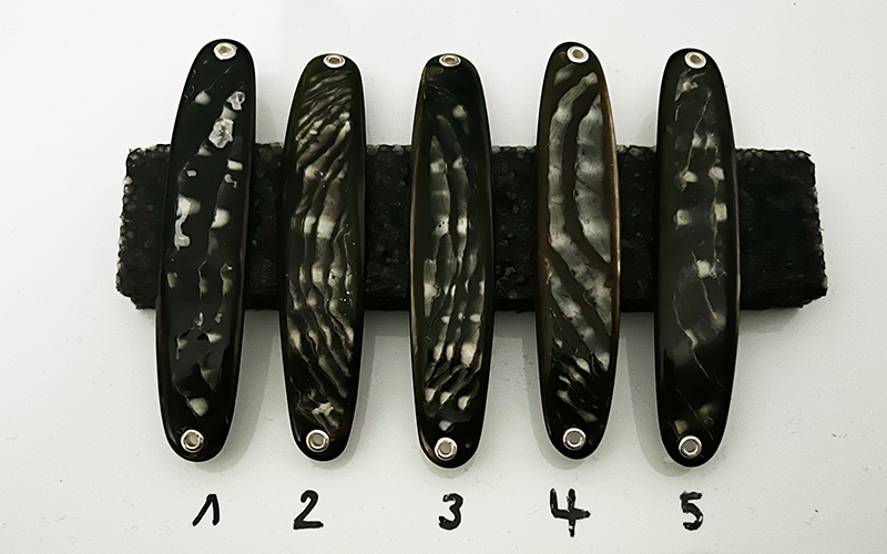 Onix mit Kruste Premium Perlmutt-Spange 9cm