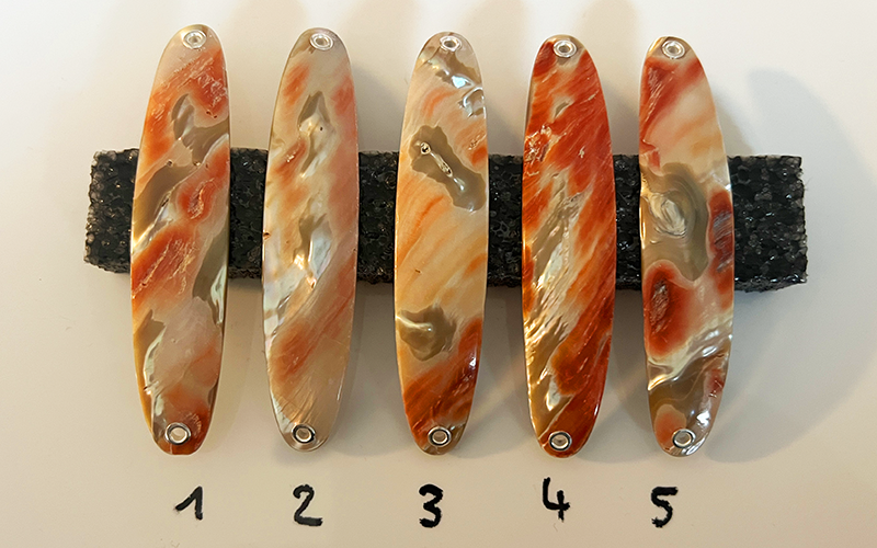 Rubin Premium Perlmutt-Spange 9cm