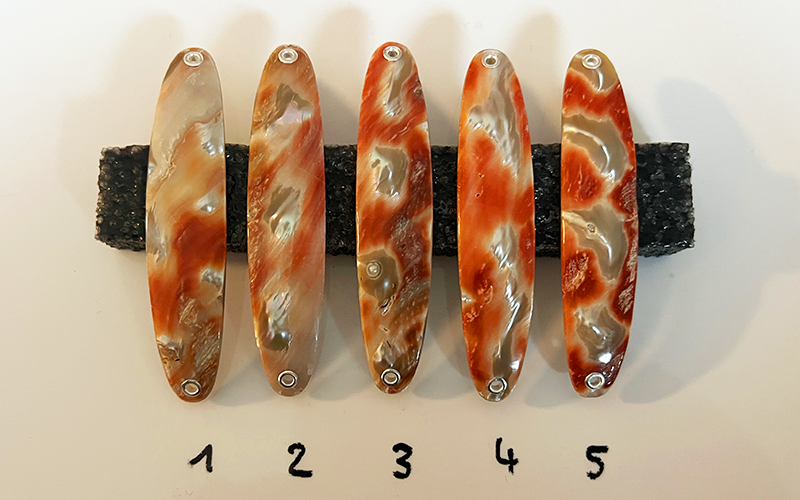 Rubin Premium Perlmutt-Spange 9cm