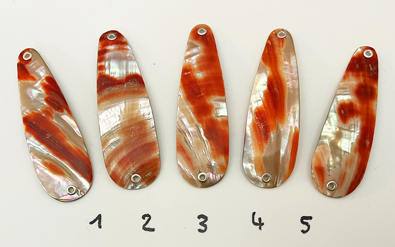 Rubin Unikat Perlmutt-Tropfen 8cm