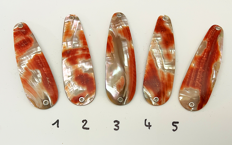 Rubin Unikat Perlmutt-Tropfen 8cm