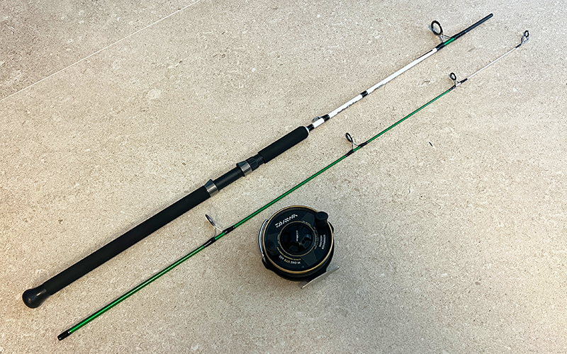 Drillstock Combo PERL®TEC, Rute und Daiwa Rolle