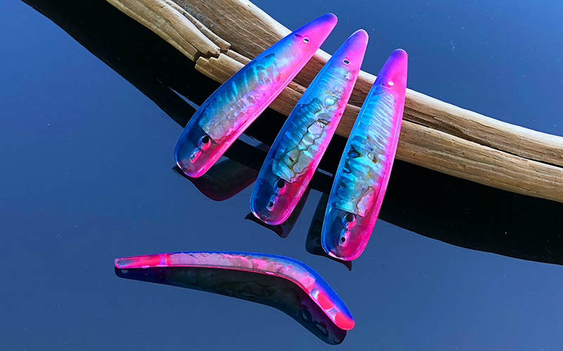 PERL-Plex Schlepplöffel, blau, rosa, 8cm, UV aktiv