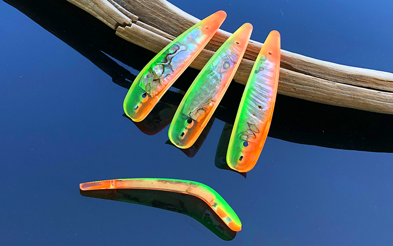 PERL-Plex Schlepplöffel, grün, orange, 8cm, UV aktiv