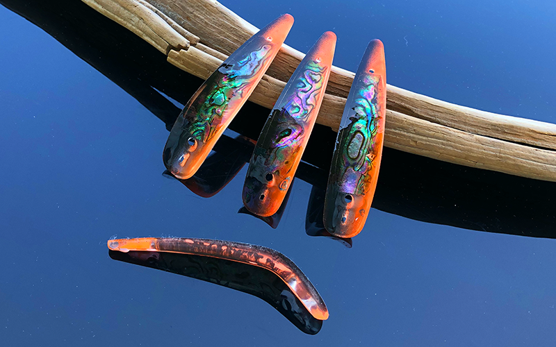 PERL-Plex Schlepplöffel, schwarz, orange, 8cm, UV aktiv