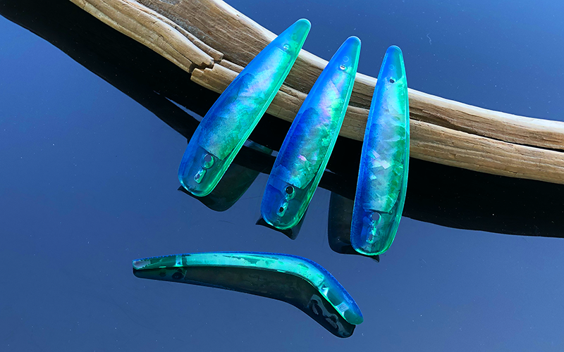 PERL-Plex Schlepplöffel, grün, blau, 8cm