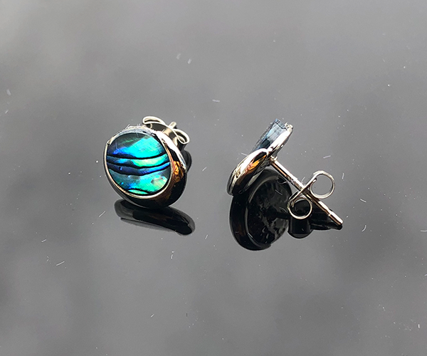 Ohrringe mit Paua Perlmutt Palladium