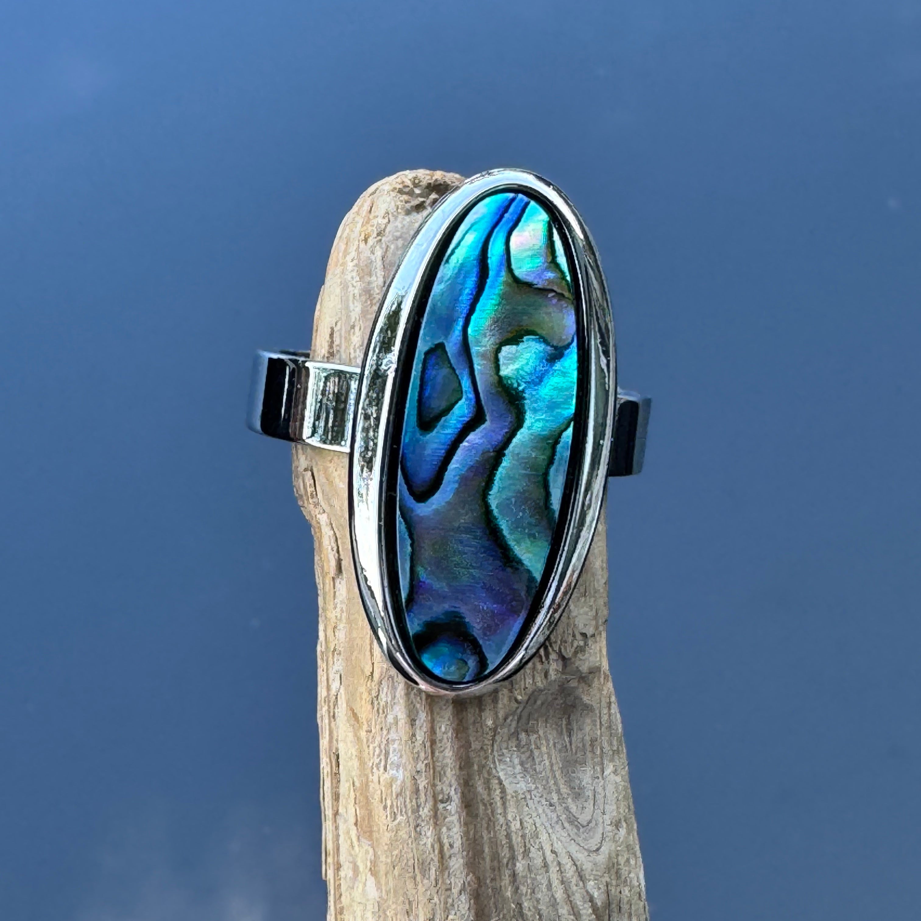 Fingerring mit Paua Perlmutt Palladium