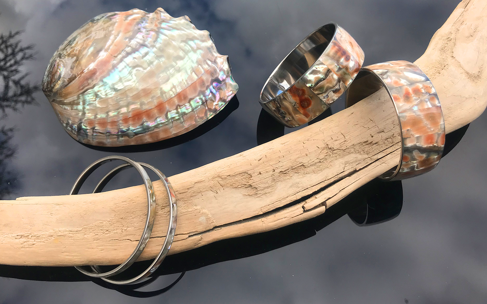 Perlmutt Armreif Opal