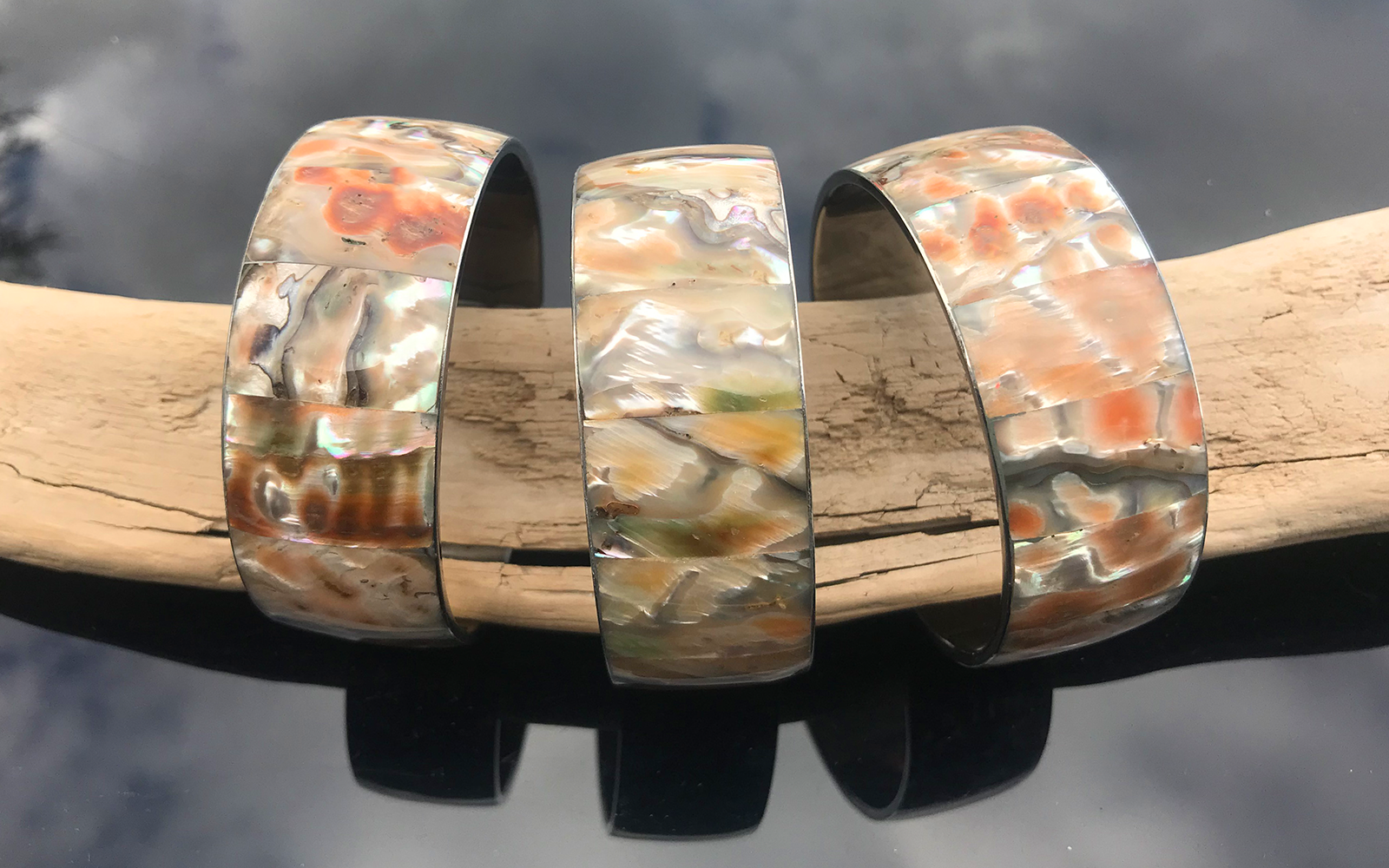 Perlmutt Armreif Opal