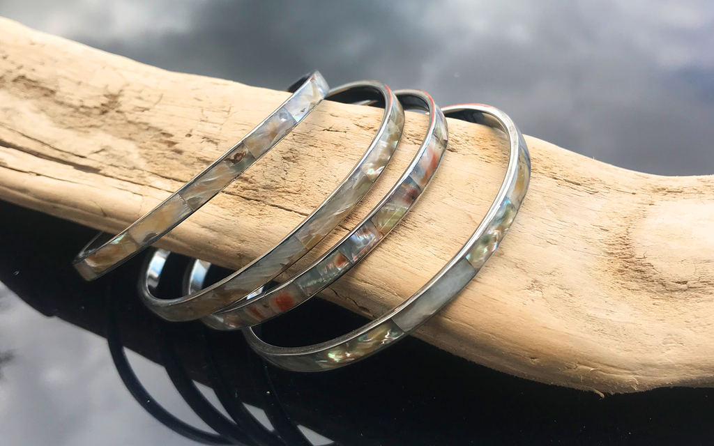 Perlmutt Armreif Opal